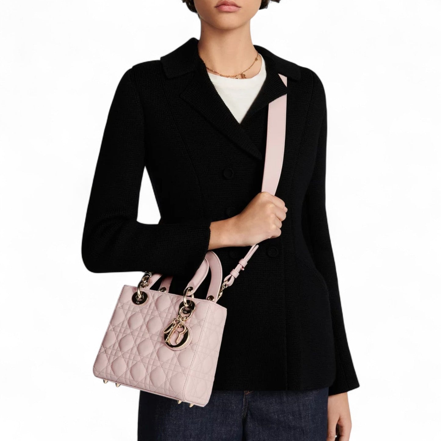 DIOR SMALL LADY LIGHT PINK BAG