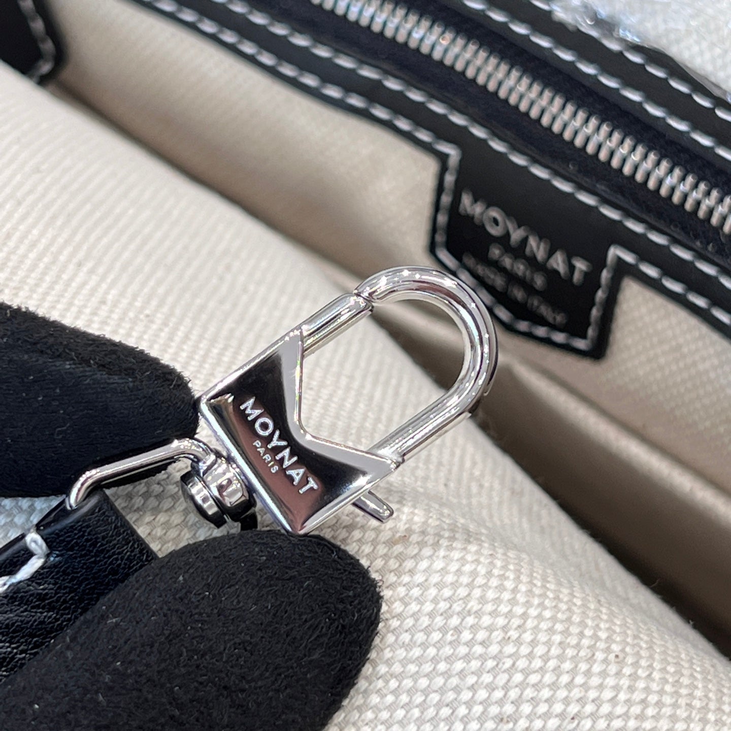 MOYNAT M CANVAS TOTE BLACK BAG GM