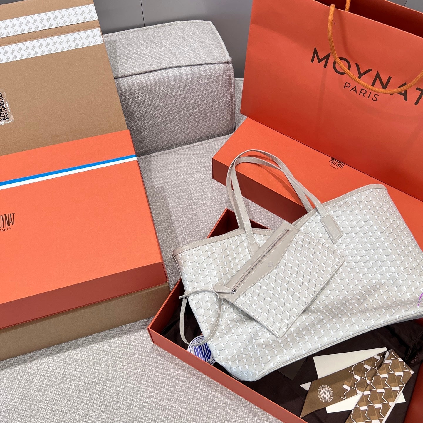 MOYNAT M CANVAS TOTE GREY BAG GM