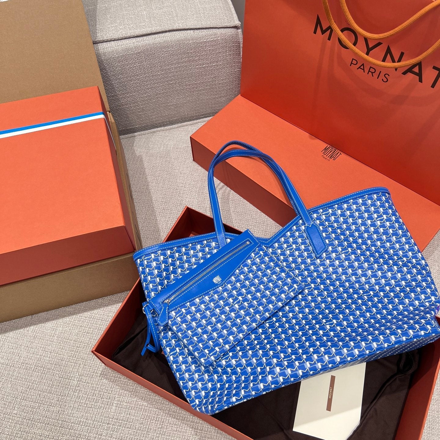 MOYNAT M CANVAS TOTE BLUE BAG GM