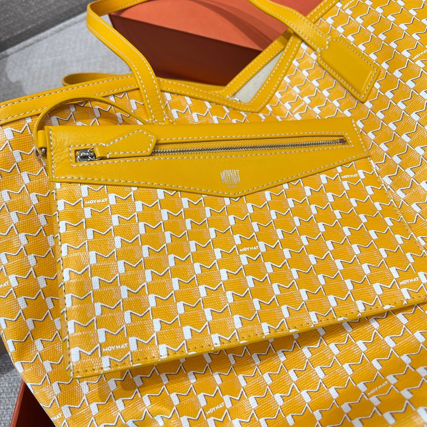 MOYNAT M CANVAS TOTE LEMON YELLOW BAG GM