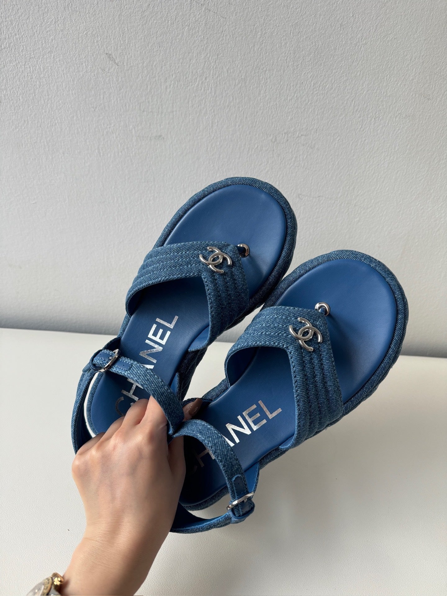 CHANEL FLIP FLOP WOMEN DENIM SANDAL