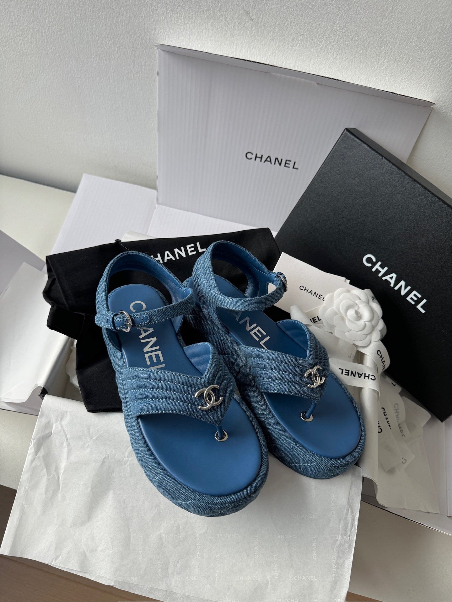 CHANEL FLIP FLOP WOMEN DENIM SANDAL