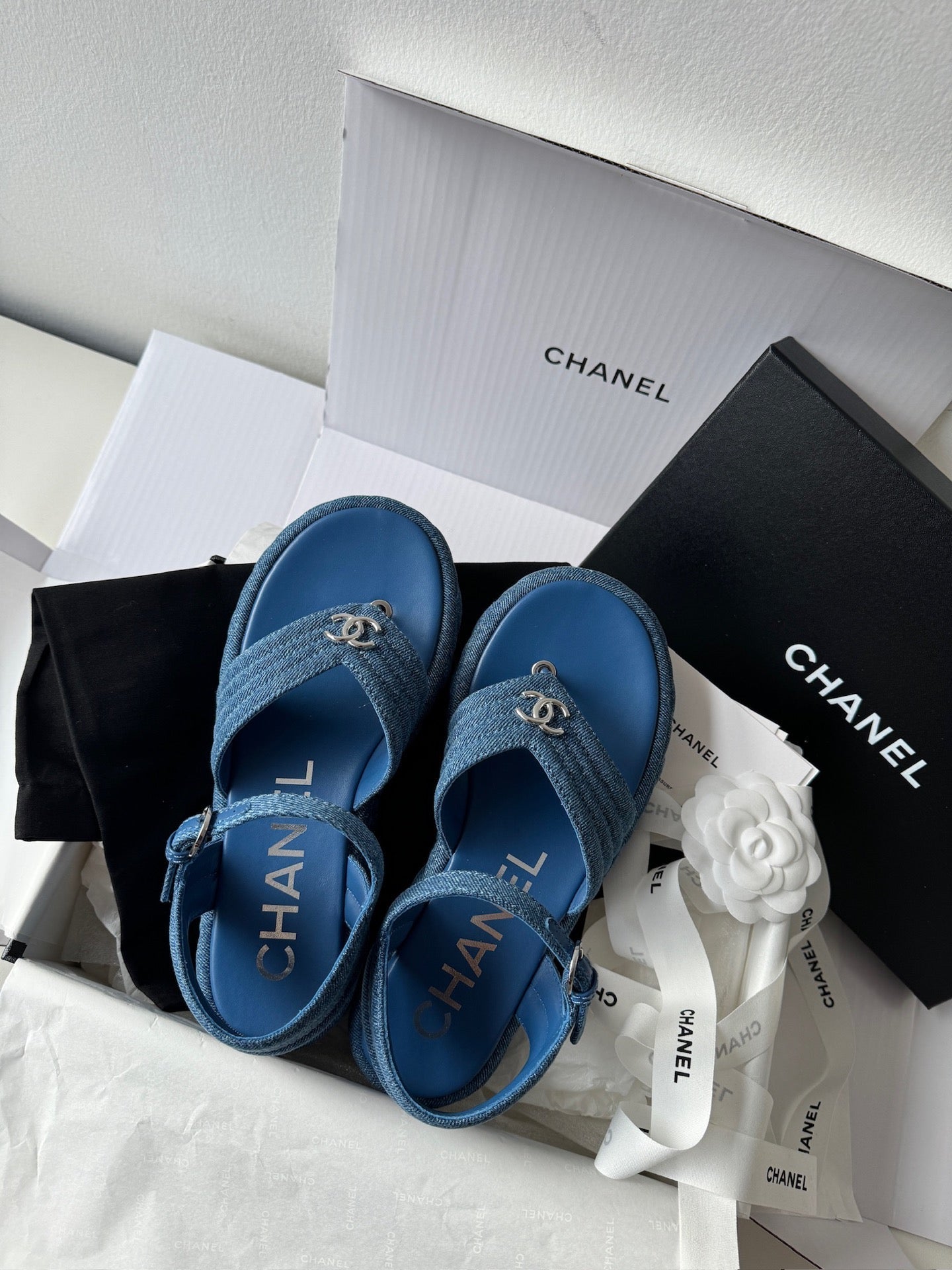 CHANEL FLIP FLOP WOMEN DENIM SANDAL