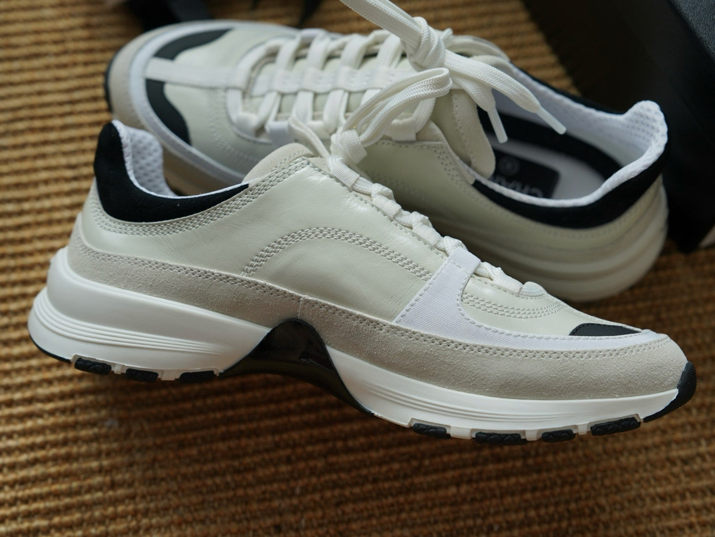 CHANEL CALFSKIN SUEDE WOMEN WHITE TRAINERS