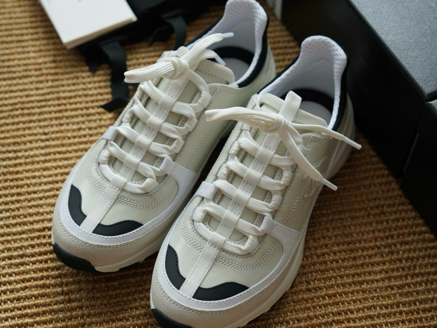 CHANEL CALFSKIN SUEDE WOMEN WHITE TRAINERS