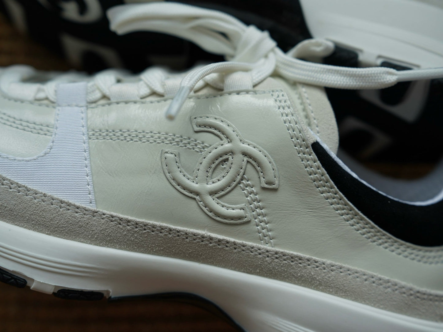 CHANEL CALFSKIN SUEDE WOMEN WHITE TRAINERS