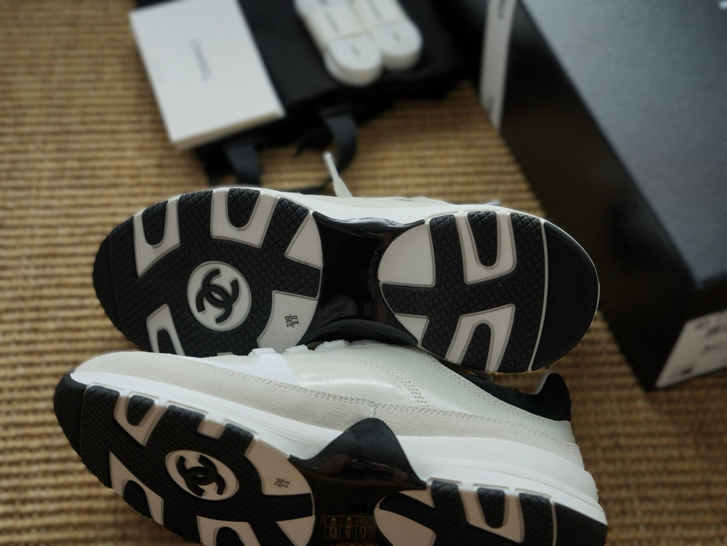 CHANEL CALFSKIN SUEDE WOMEN WHITE TRAINERS