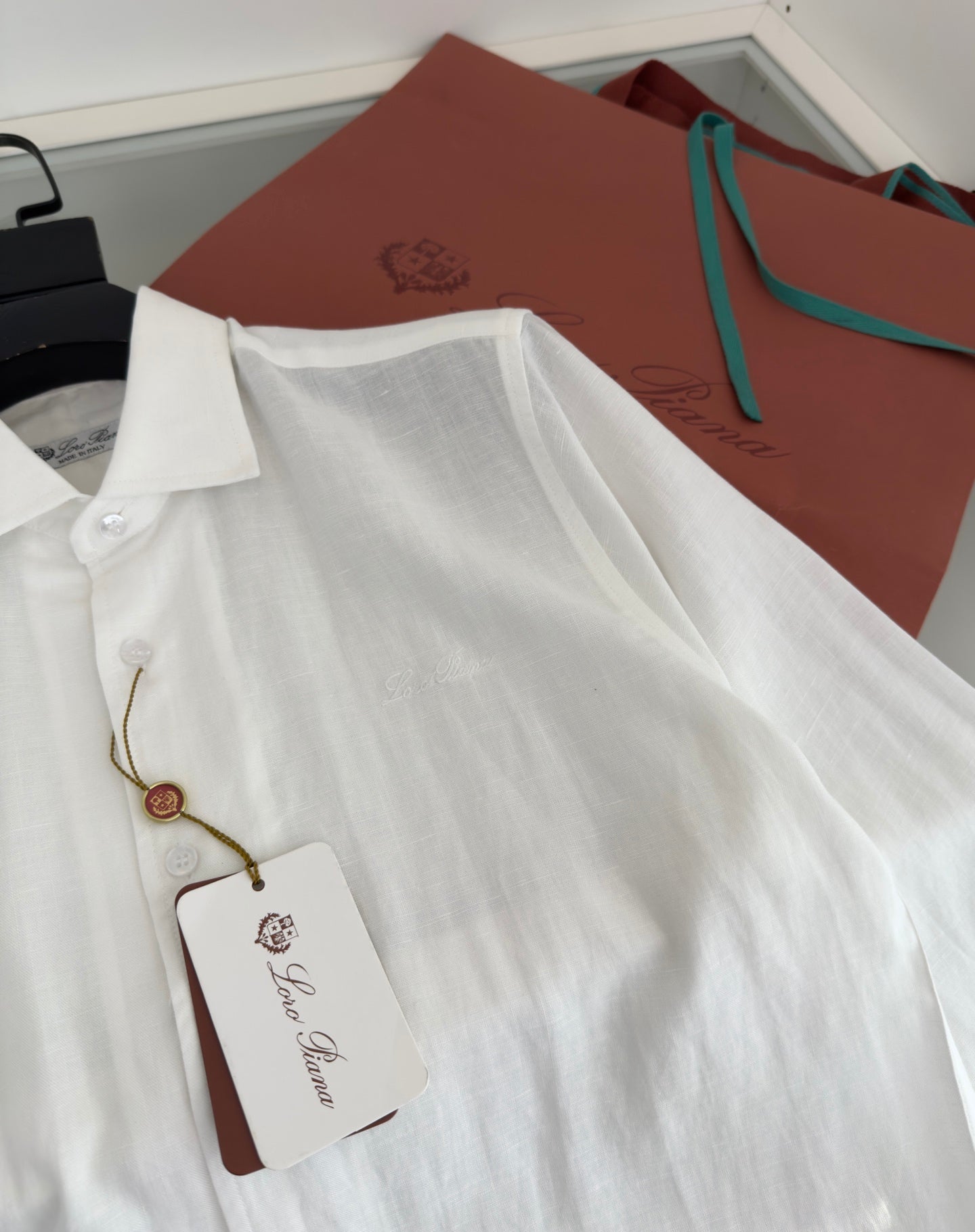 LORO PIANA MEN WHITE LINEN SHIRT