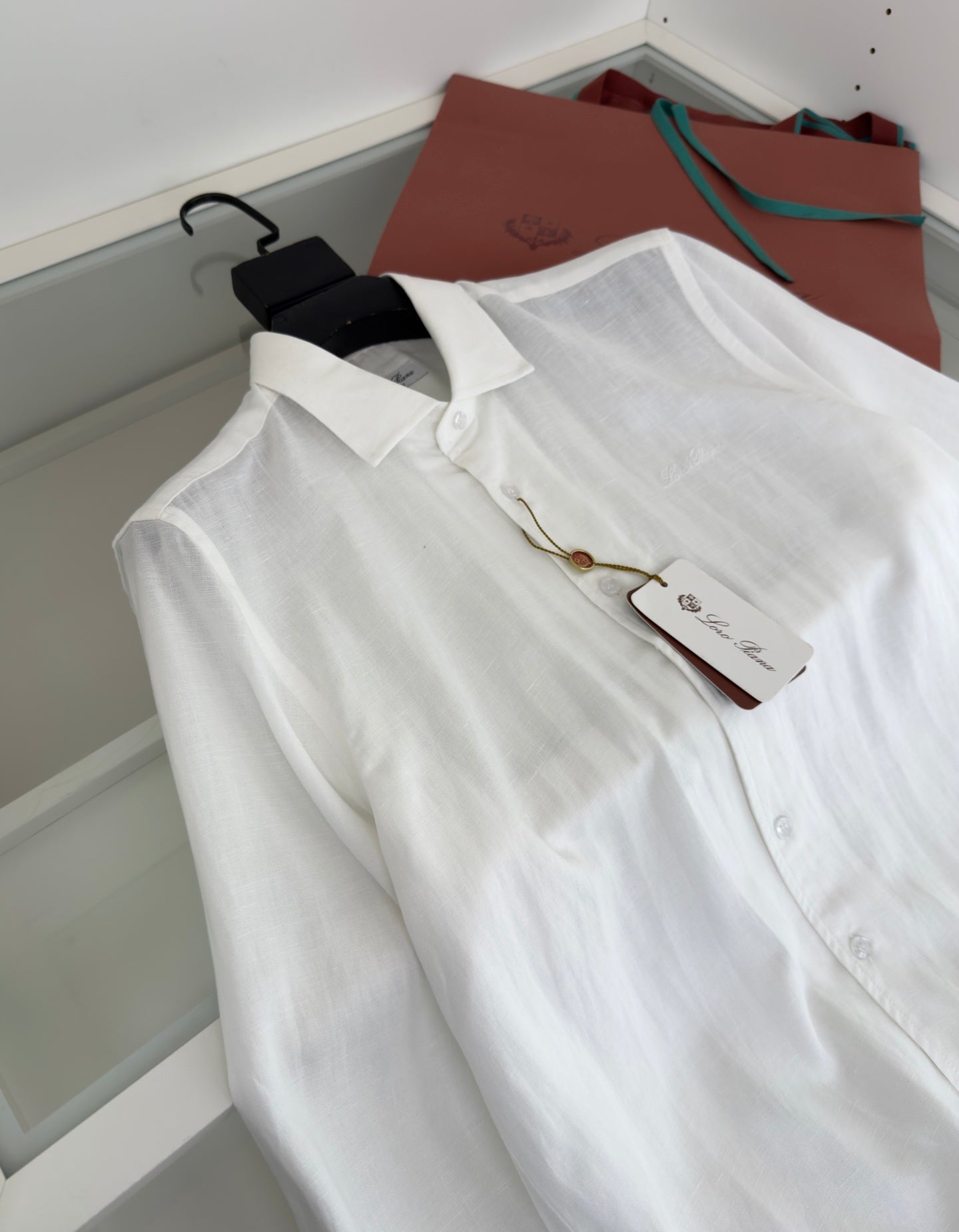 LORO PIANA MEN WHITE LINEN SHIRT