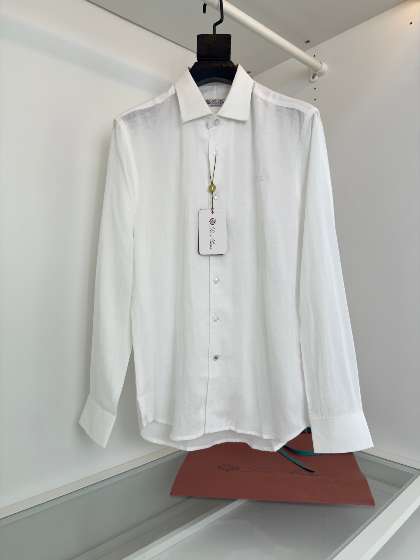 LORO PIANA MEN WHITE LINEN SHIRT
