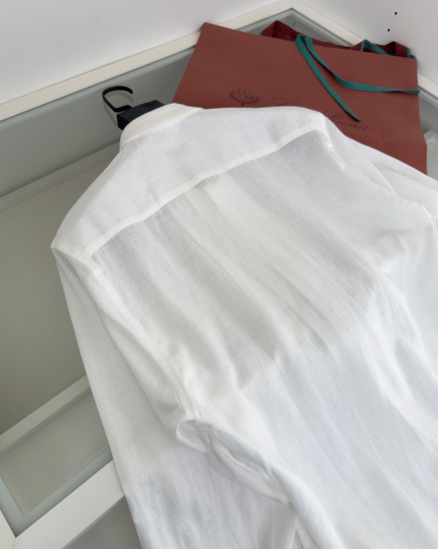 LORO PIANA MEN WHITE LINEN SHIRT