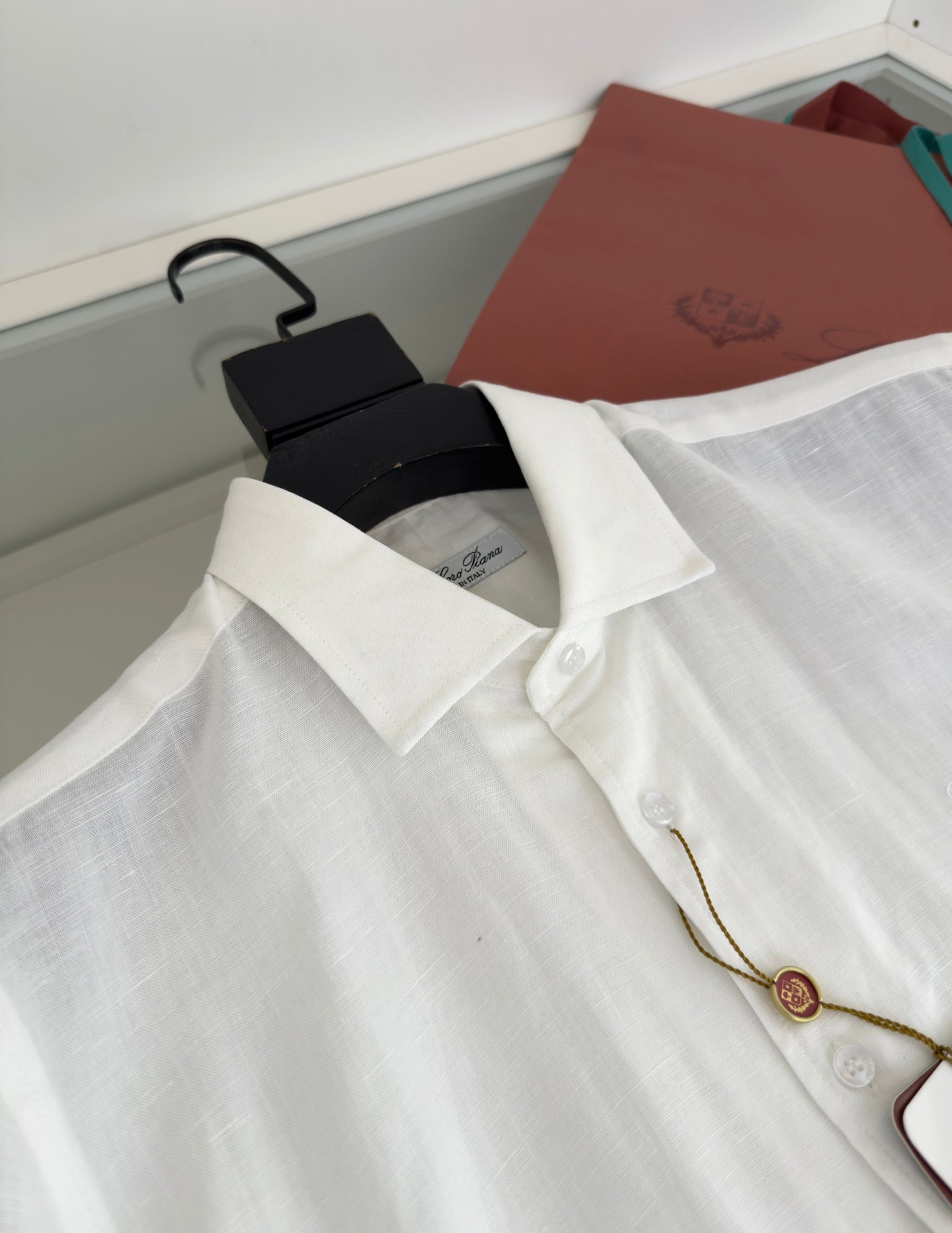 LORO PIANA MEN WHITE LINEN SHIRT