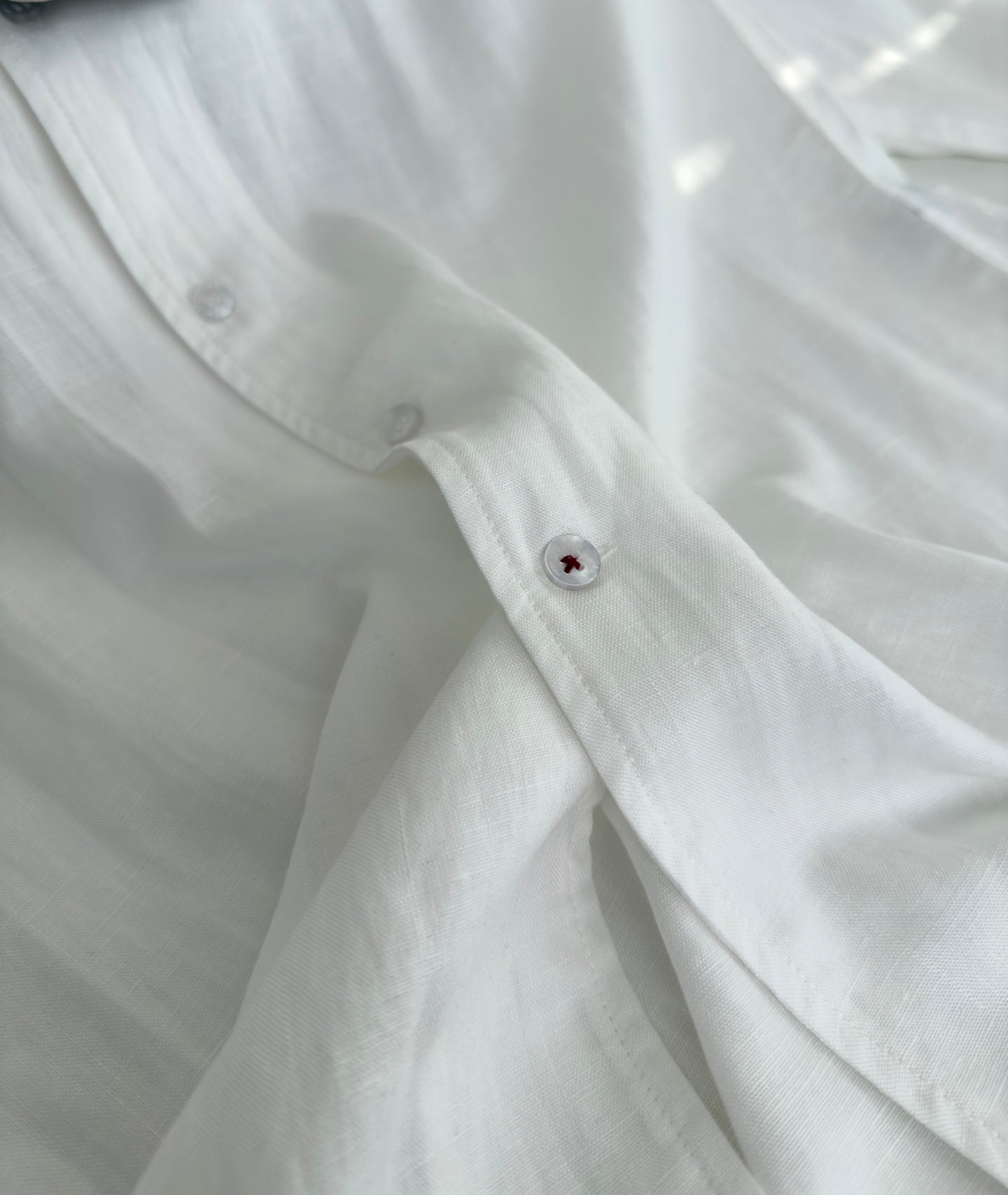 LORO PIANA MEN WHITE LINEN SHIRT