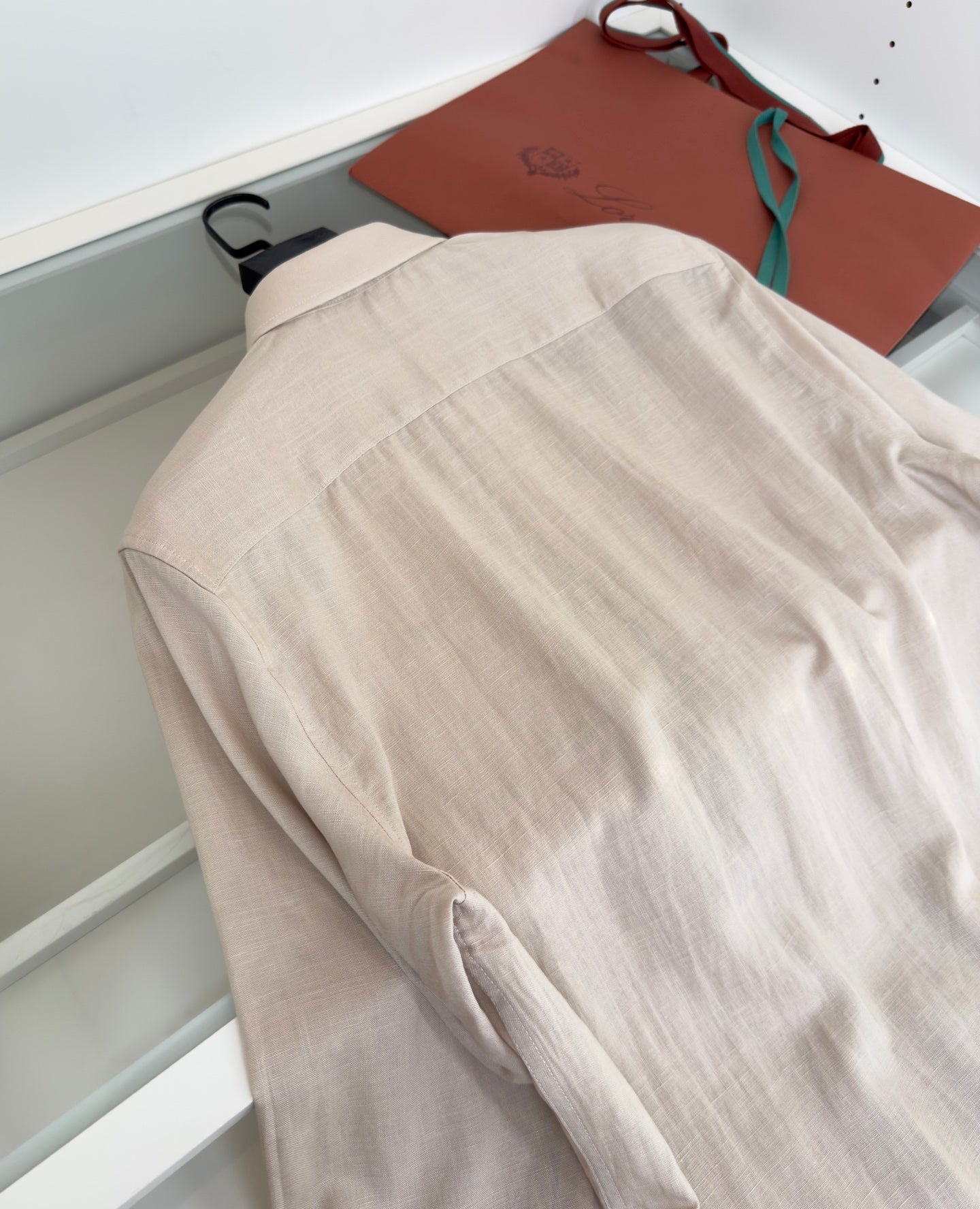LORO PIANA MEN BEIGE LINEN SHIRT