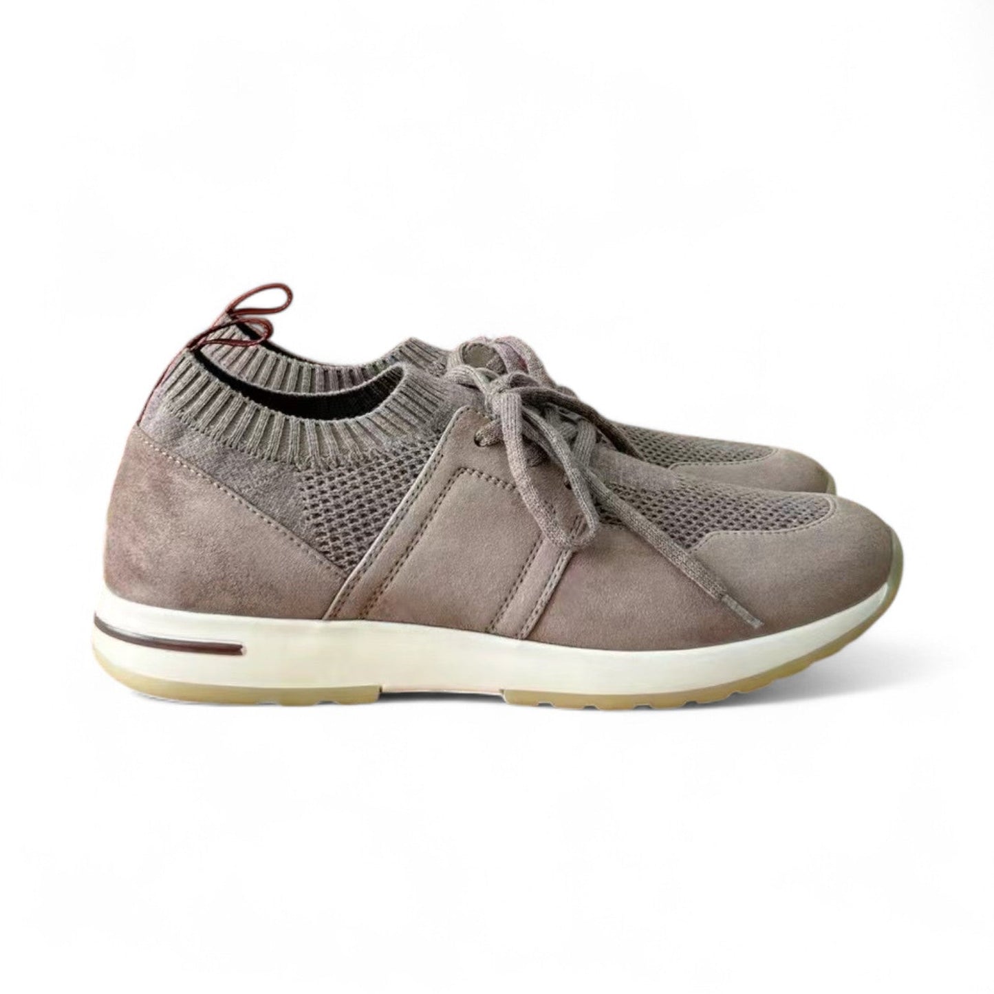 LORO PIANA FLEXY SUEDE KINTTED WOOL CAMMEL SNEAKERS