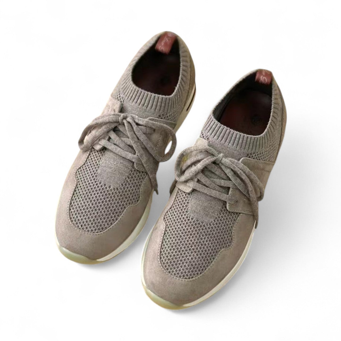 LORO PIANA FLEXY SUEDE KINTTED WOOL CAMMEL SNEAKERS