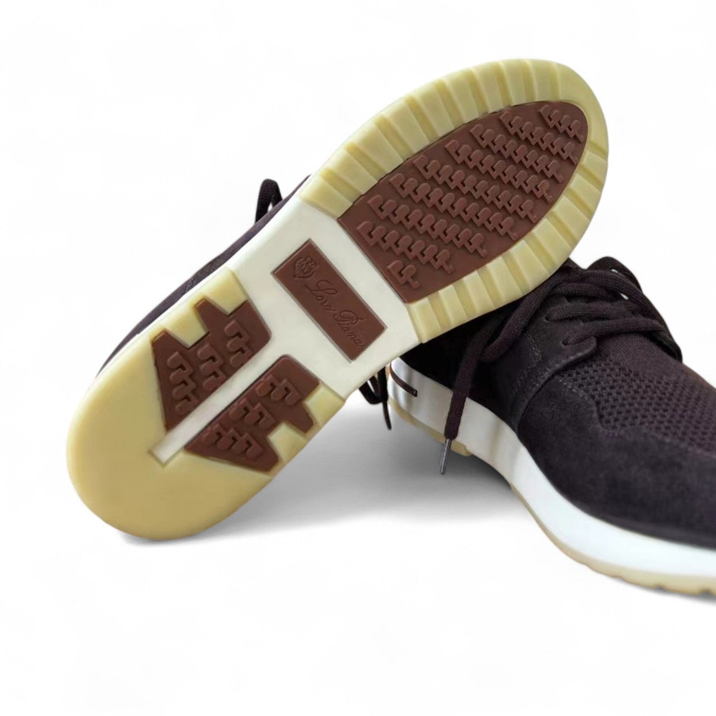 LORO PIANA FLEXY SUEDE KINTTED WOOL DARK BURGUNDY SNEAKERS