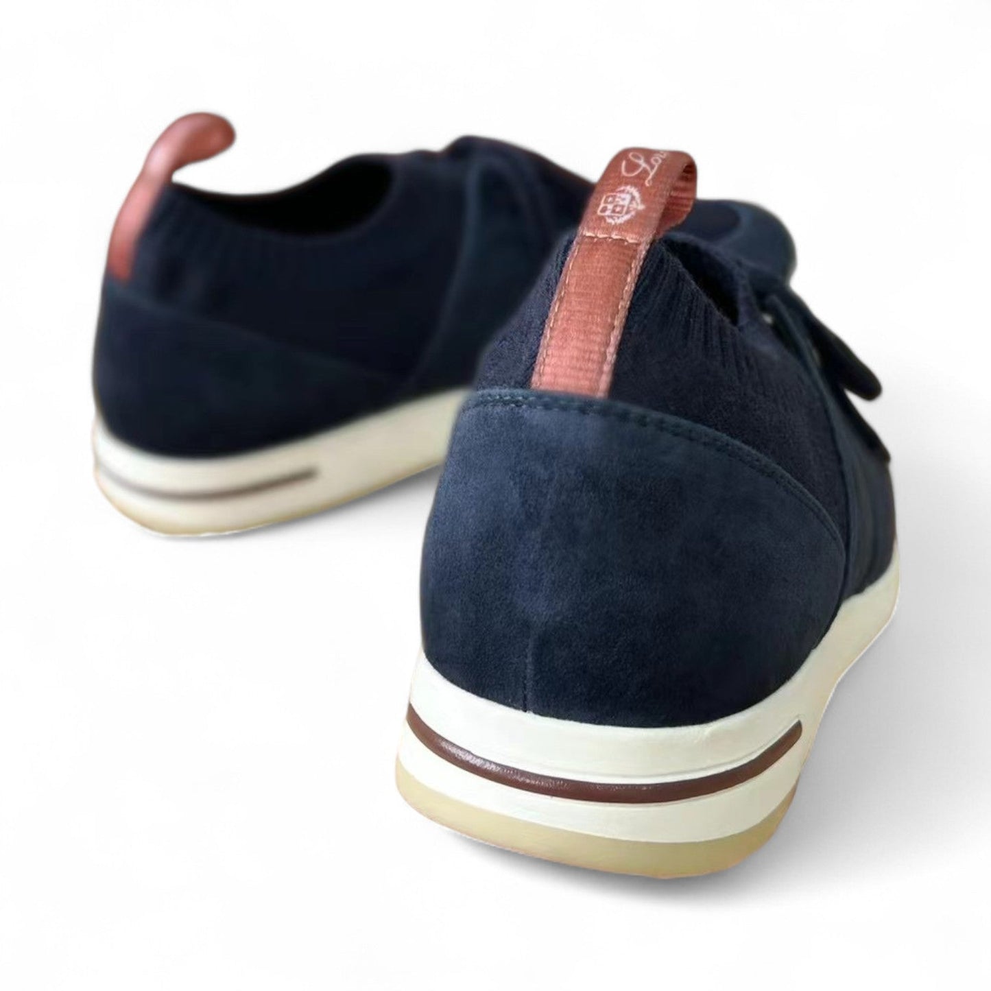 LORO PIANA FLEXY SUEDE KINTTED WOOL DARK BLUE SNEAKERS