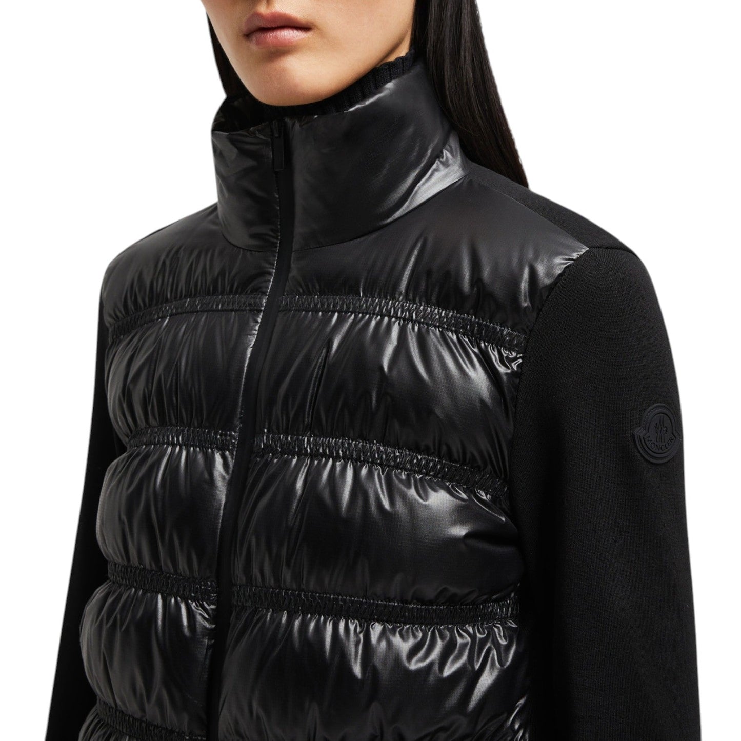 MONCLER PADDED ZIP-UP WOMEN BLACK JACKET