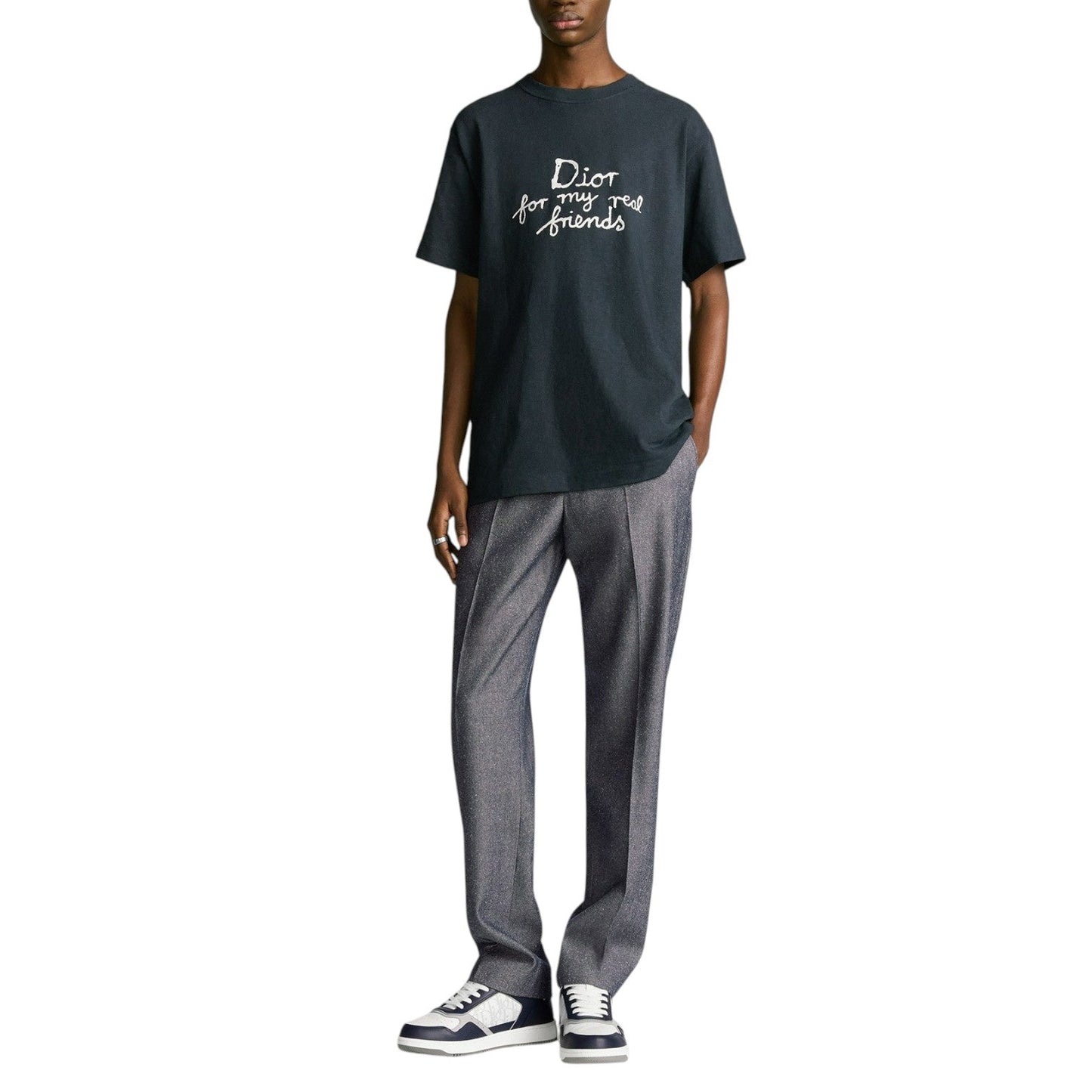 DIOR AND HYLTON NEL DARK BLUE RELAXED FIT T-SHIRT