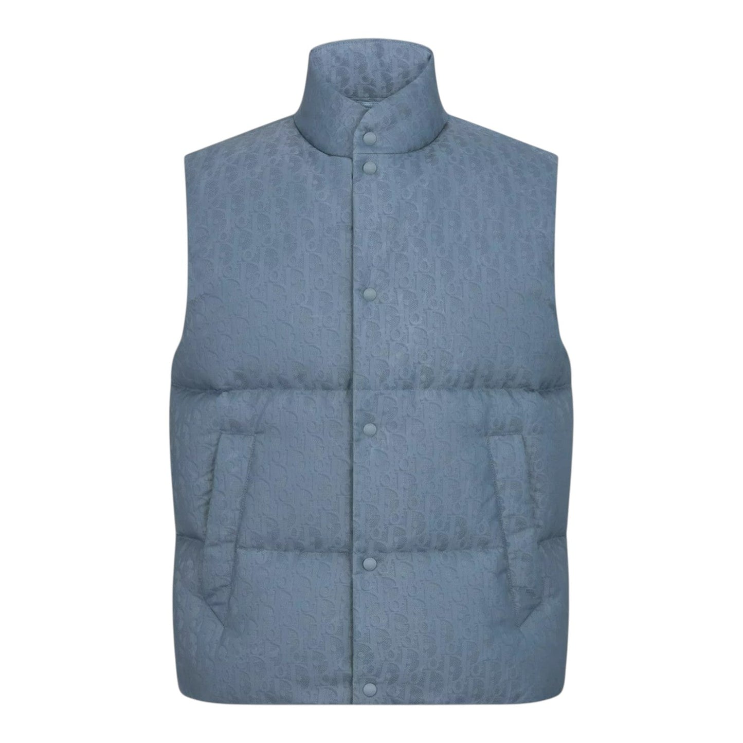 DIOR OBLIQUE LIGHTWEIGHT PUFFER BLUE VEST