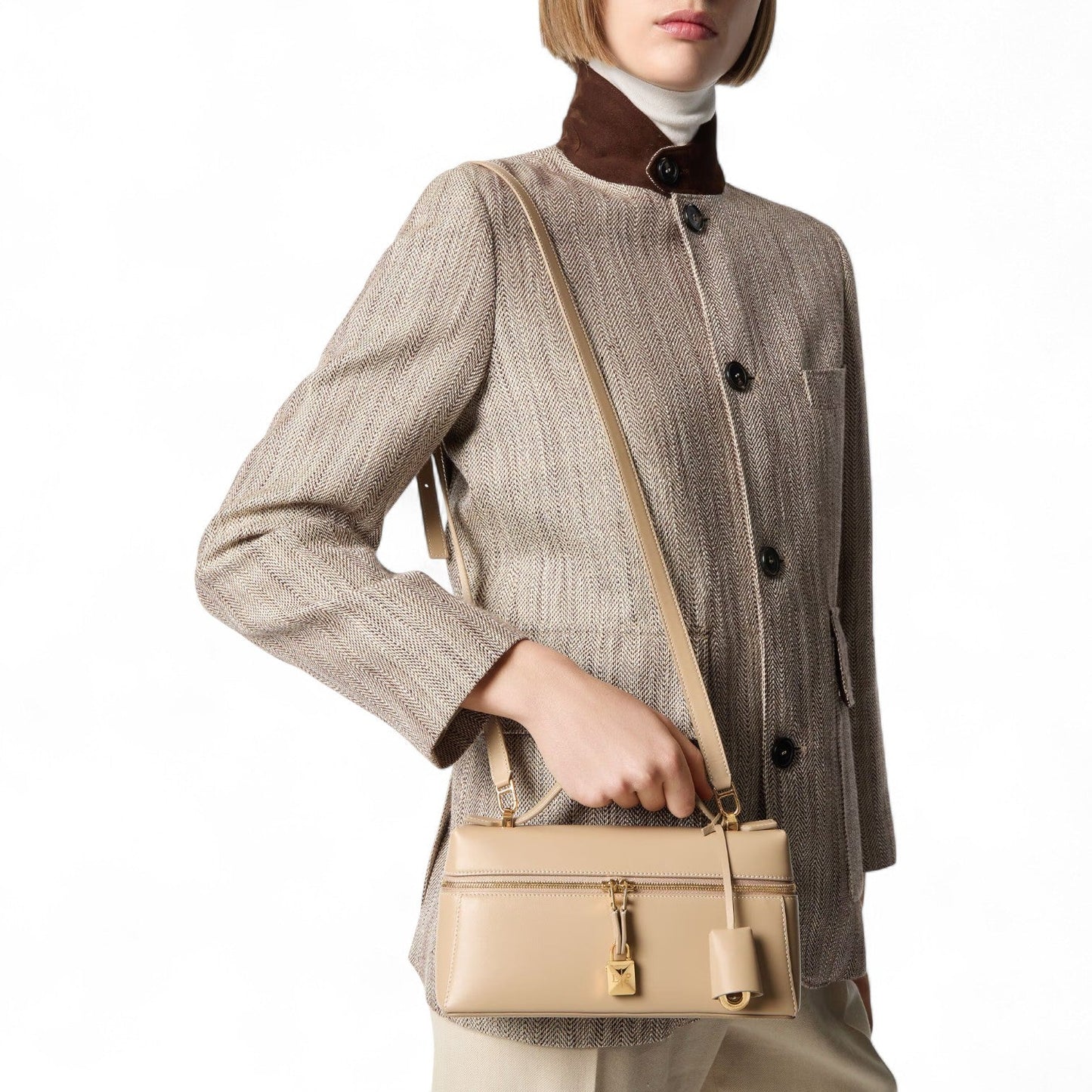 LORO PIANA EXTRA L23 GOLD CROSSBODY BAG