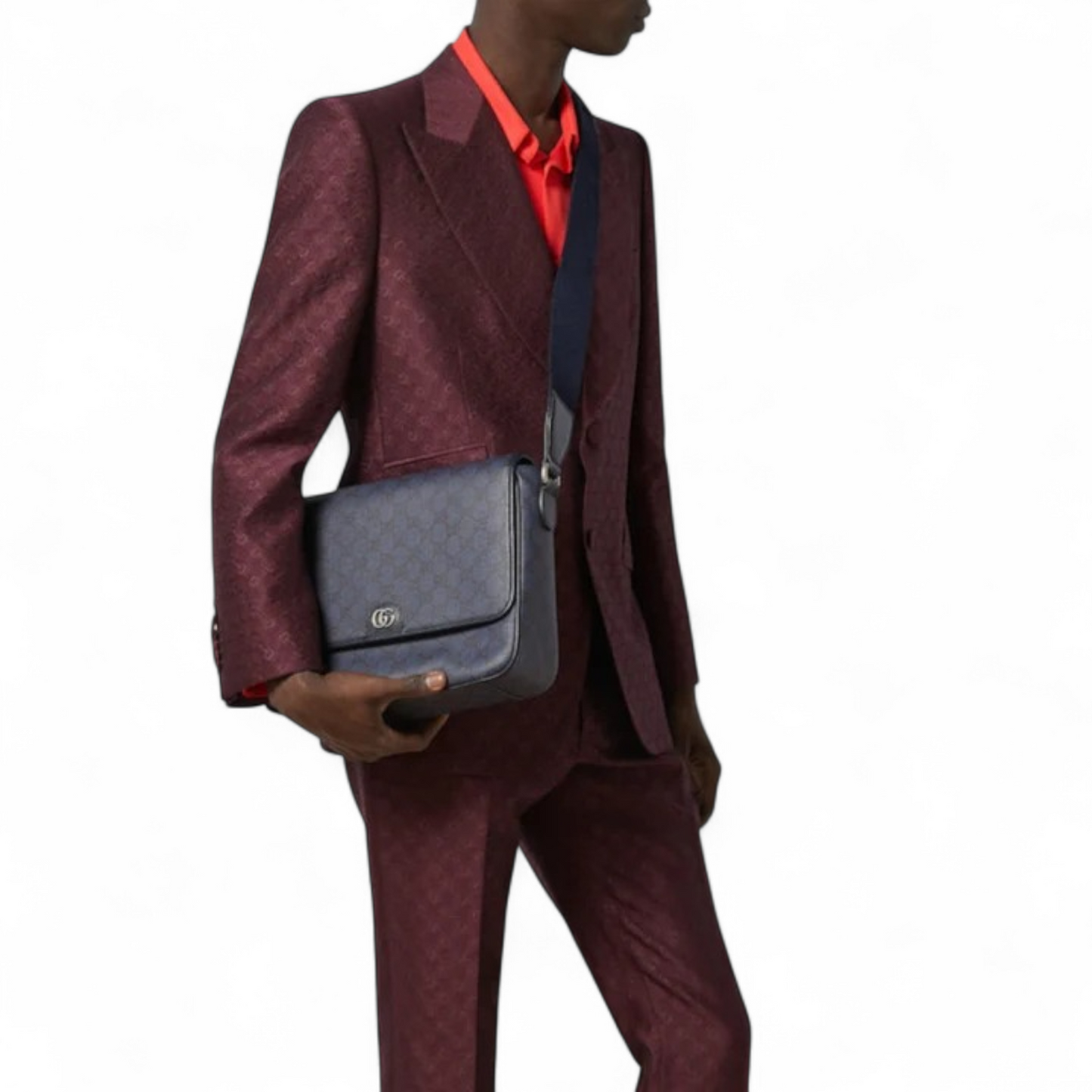 GUCCI OPHIDIA MEDIUM MESSENGER DARK BLUE BAG