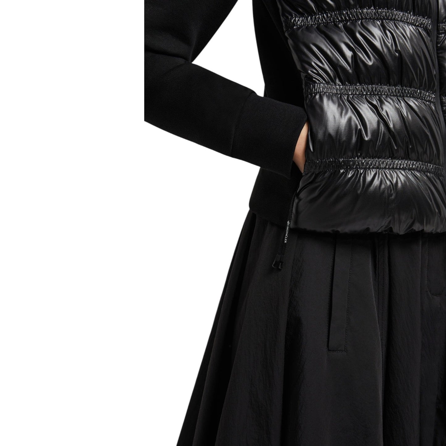 MONCLER PADDED ZIP-UP WOMEN BLACK JACKET