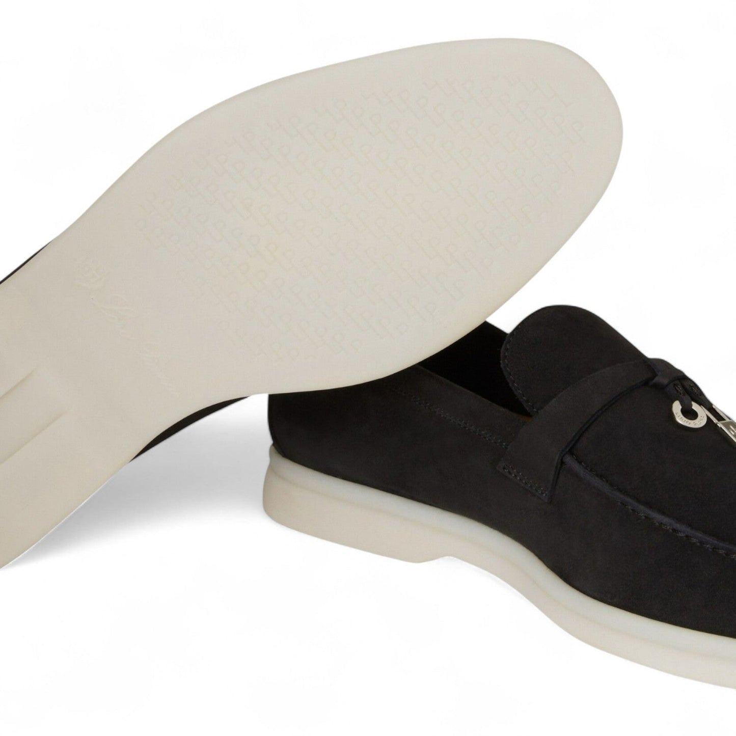 LORO PIANA SUMMER CHARMS WALK SUEDE WOMEN BLACK LOAFER