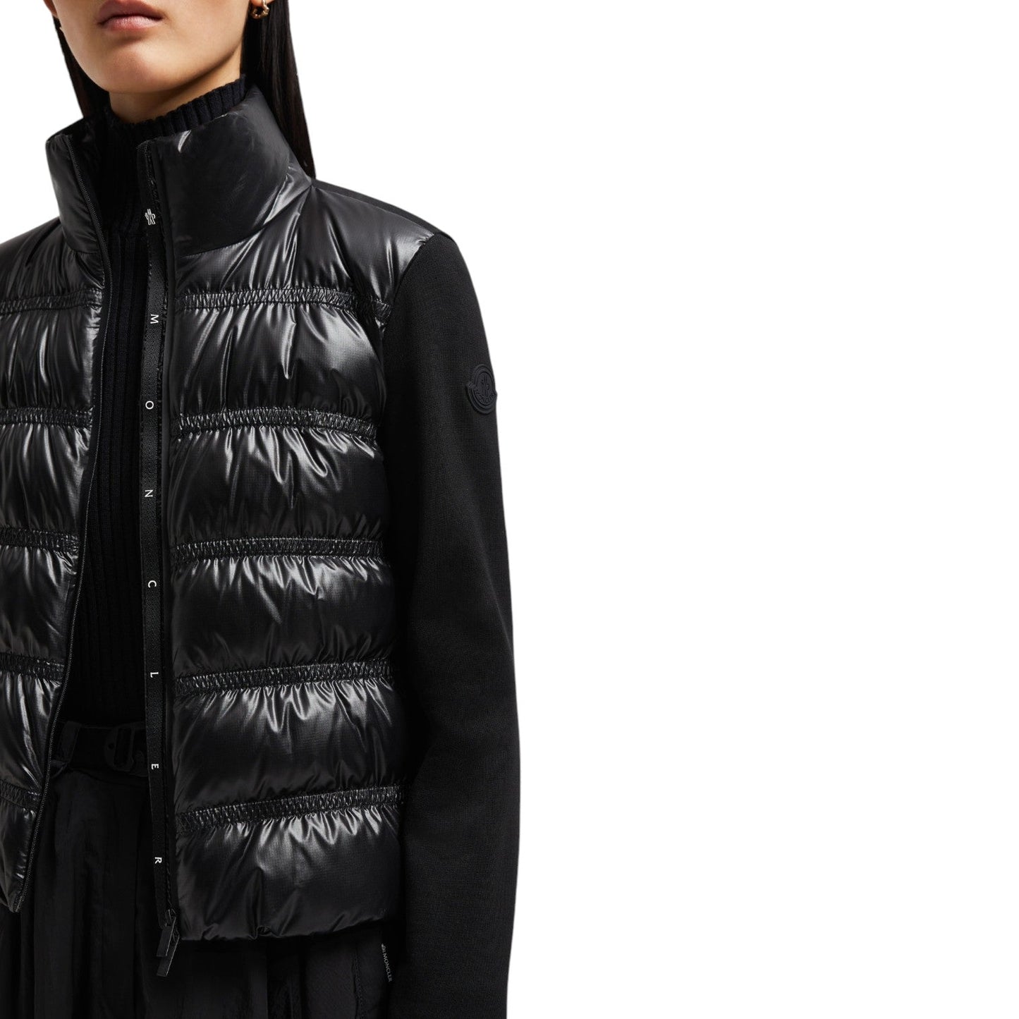 MONCLER PADDED ZIP-UP WOMEN BLACK JACKET