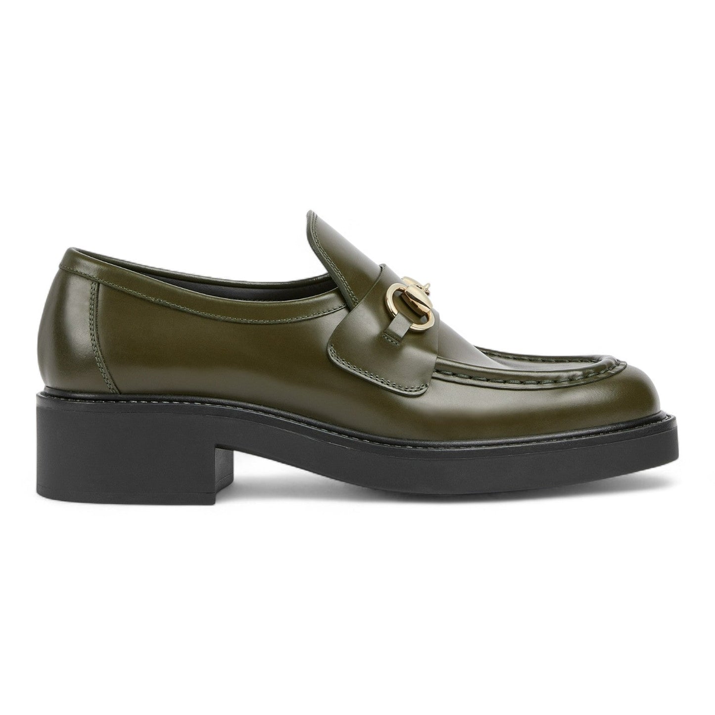 GUCCI WOMEN'S GREEN LOAFER WITH HORSEBIT