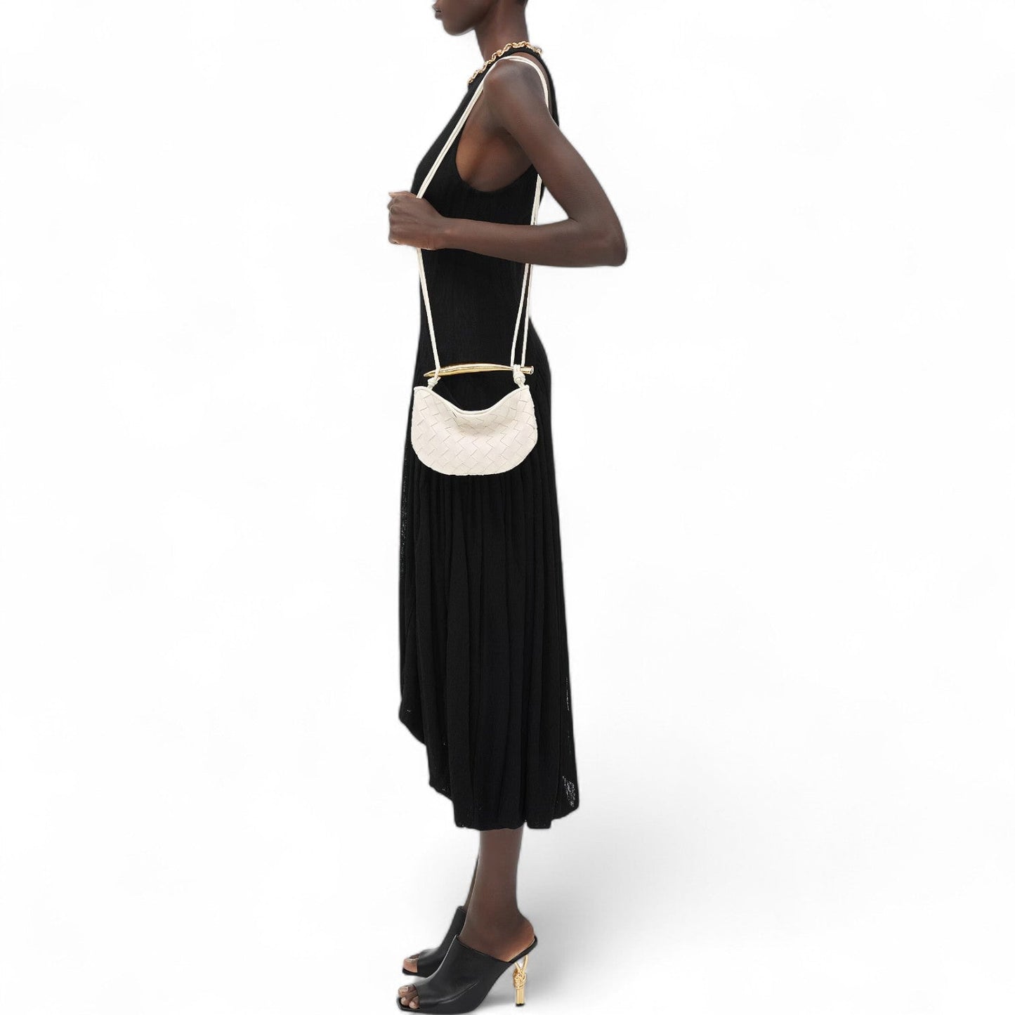 BOTTEGA VENETA BABY SARDINE WHITE BAG