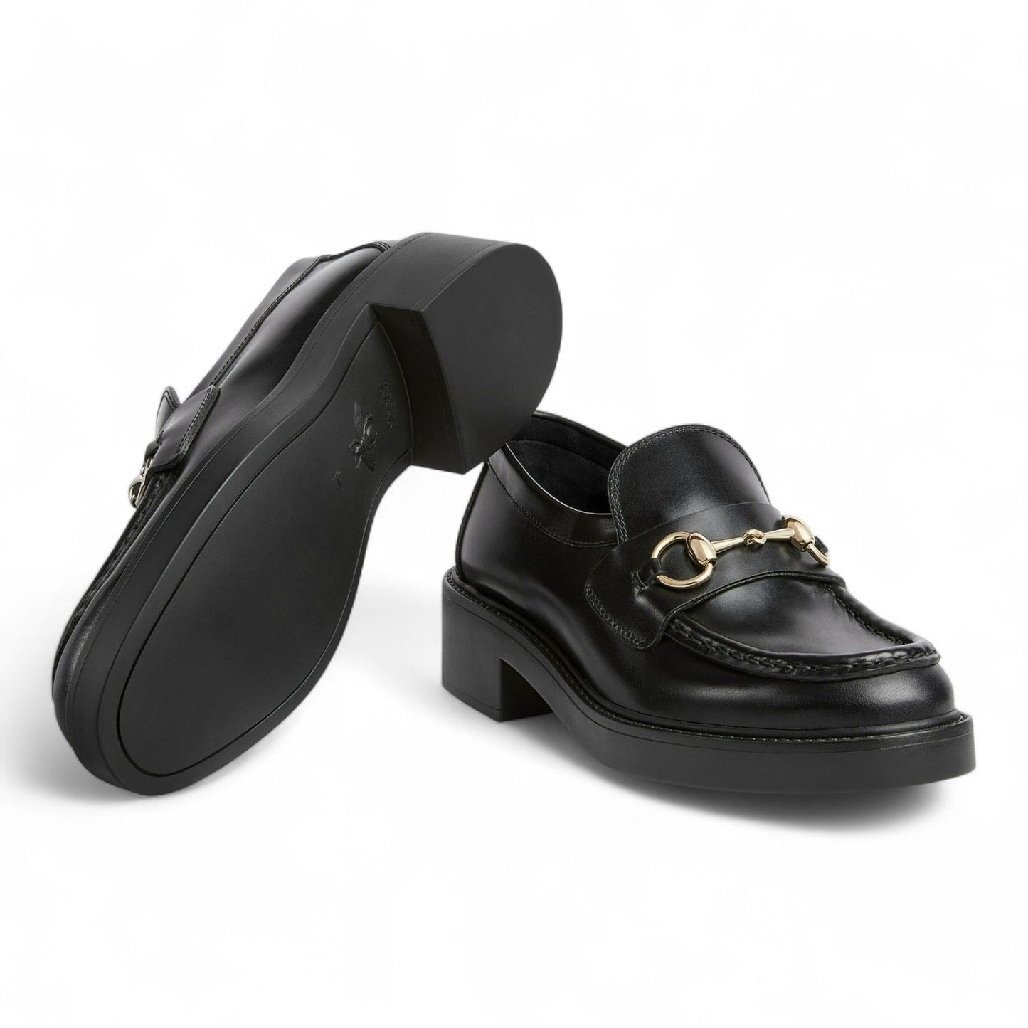 GUCCI WOMEN'S BLACK LOAFER WITH HORSEBIT