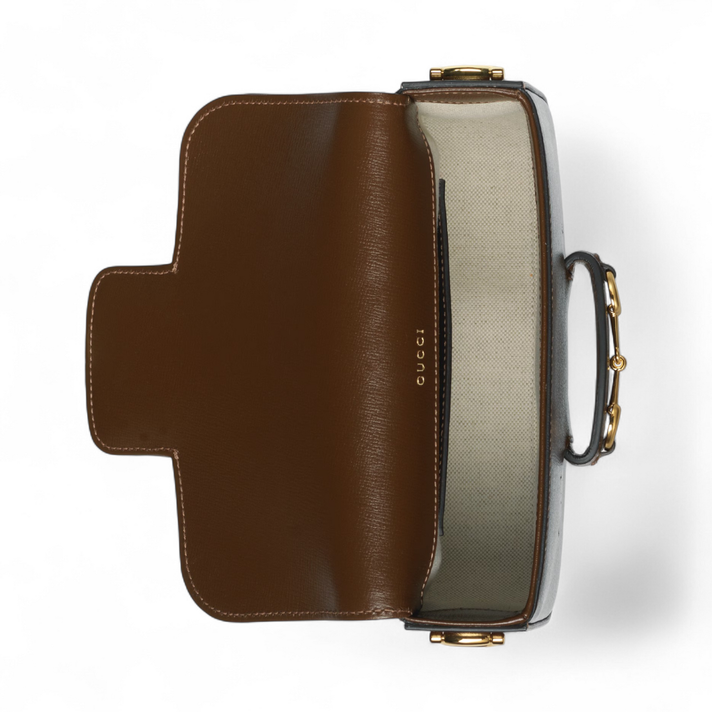GUCCI HORSEBIT 1955 SMALL SHOULDER BEIGE BAG