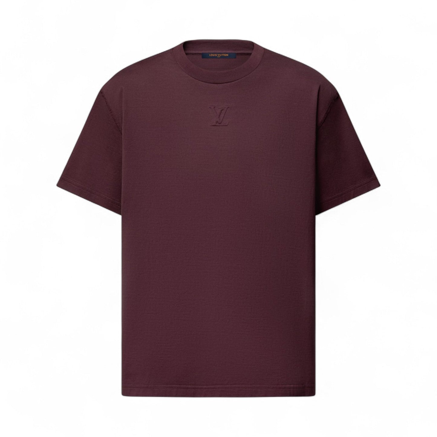 LOUIS VUITTON EMBOSSED LV COTTON BURGUNDY T-SHIRT