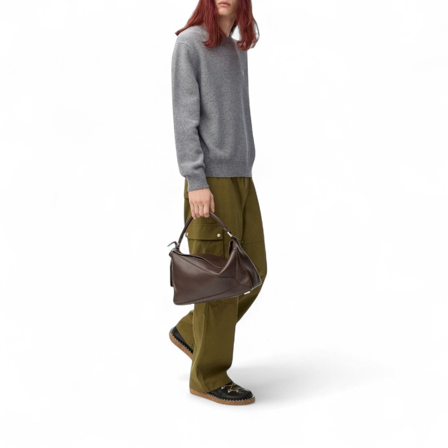 LOEWE JERSEY STICH WOOL MEN GREY SWEATSHIRT