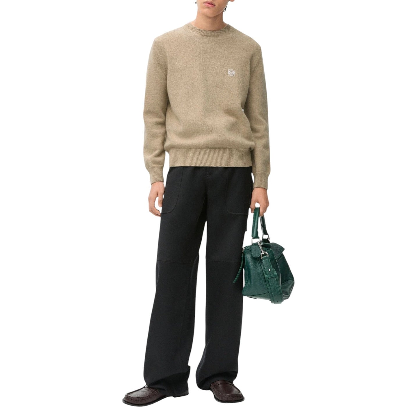 LOEWE JERSEY STICH WOOL MEN BEIGE SWEATSHIRT