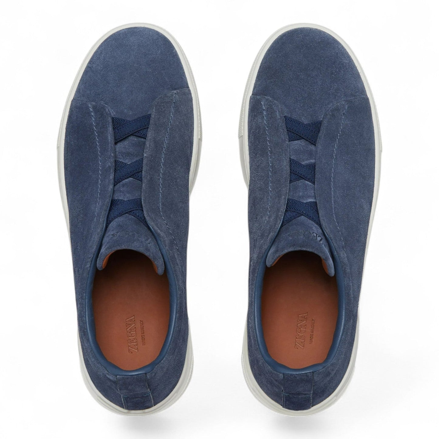 ZEGNA UTILITY BLUE SUEDE TRIPLE STITCH MEN SNEAKERS