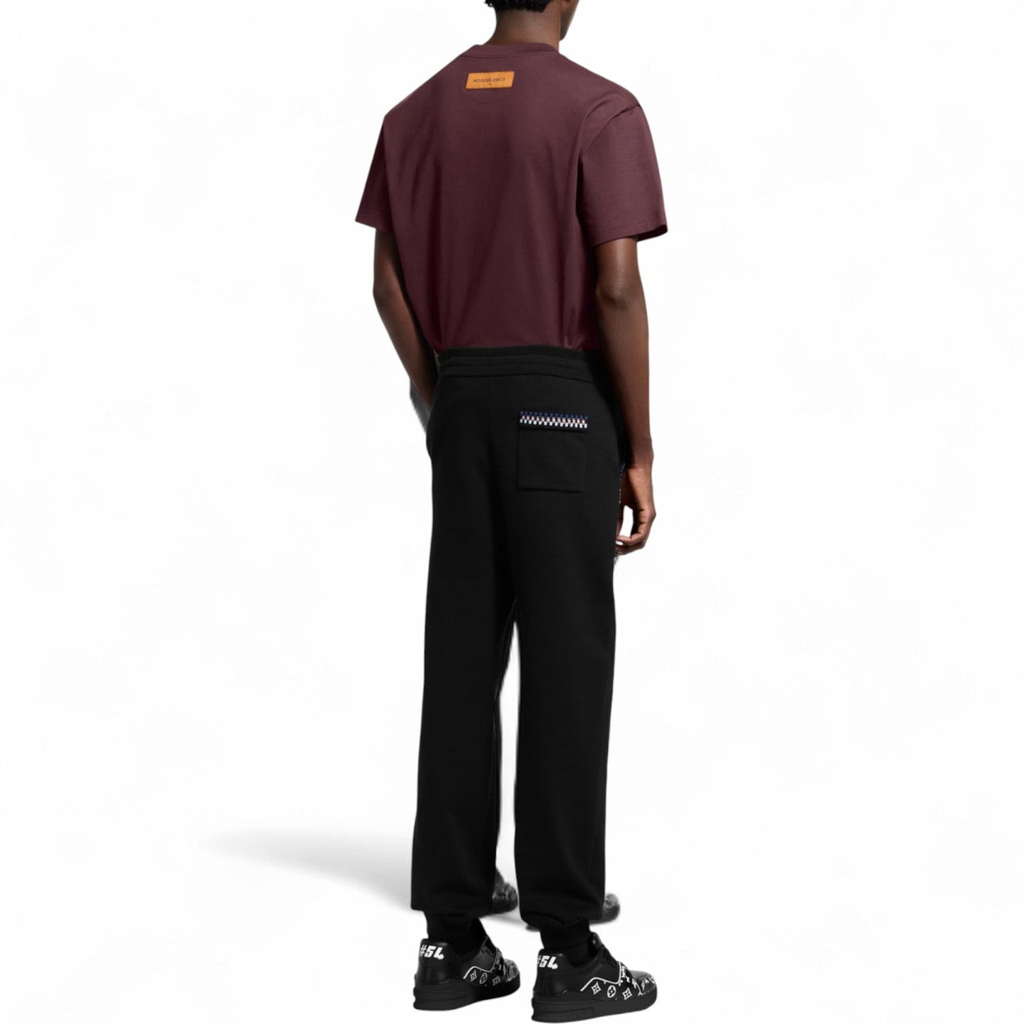 LOUIS VUITTON EMBOSSED LV COTTON BURGUNDY T-SHIRT