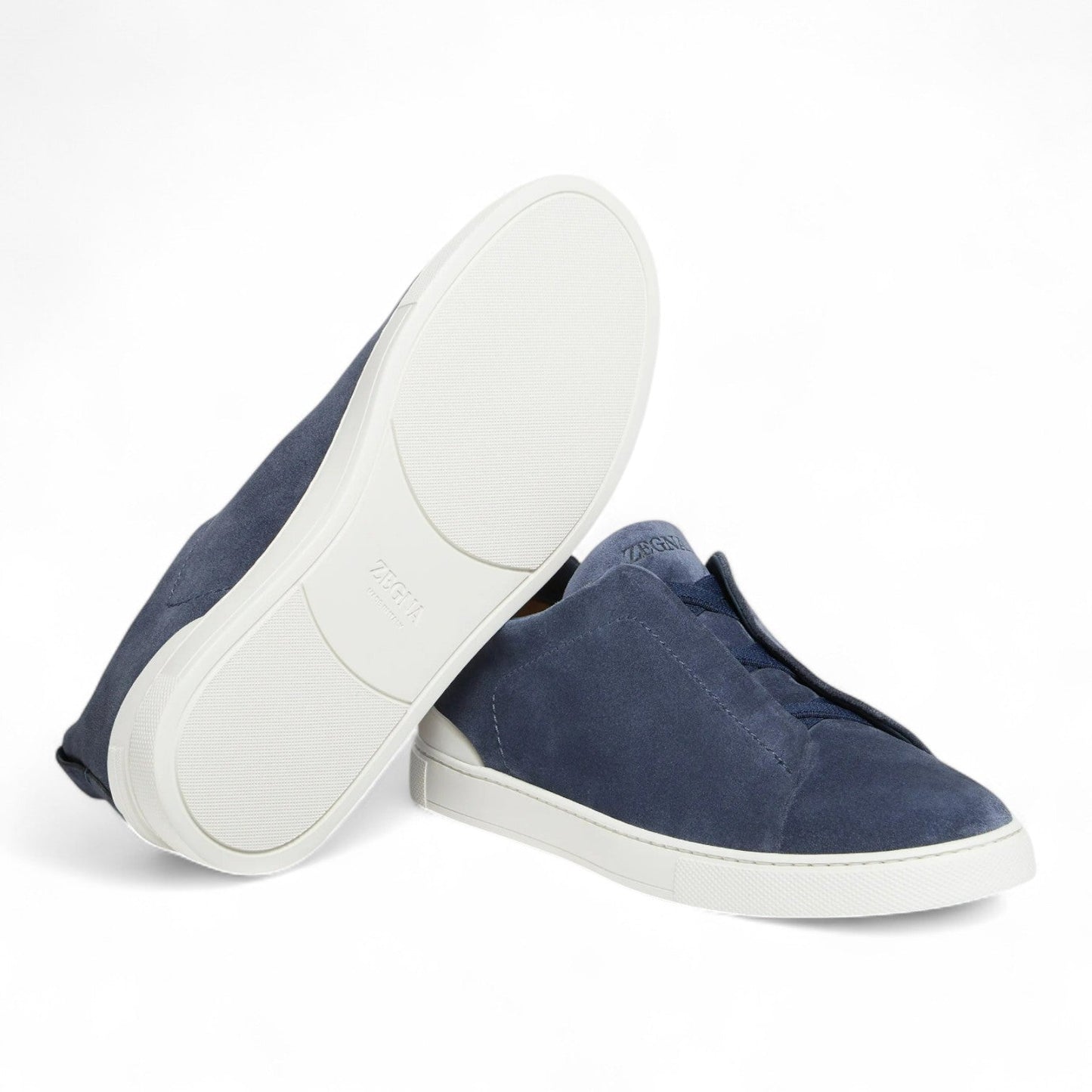 ZEGNA UTILITY BLUE SUEDE TRIPLE STITCH MEN SNEAKERS