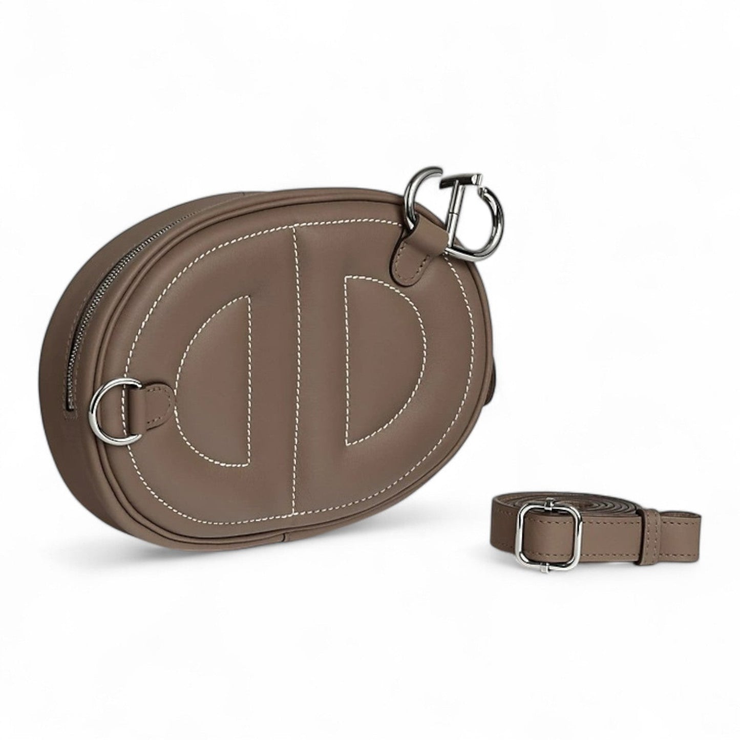 HERMES IN THE LOOP BELT DARK GREY BAG