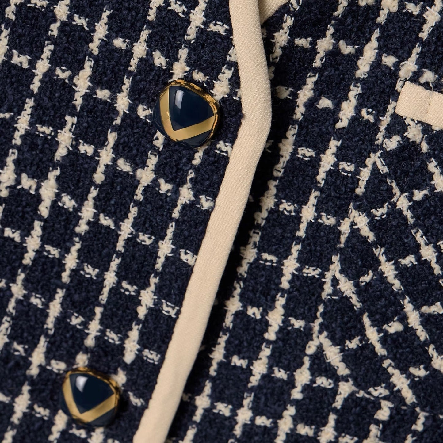 VALENTINO CHECKED WOOL-BLEND TWEED WOMEN BLUE JACKET