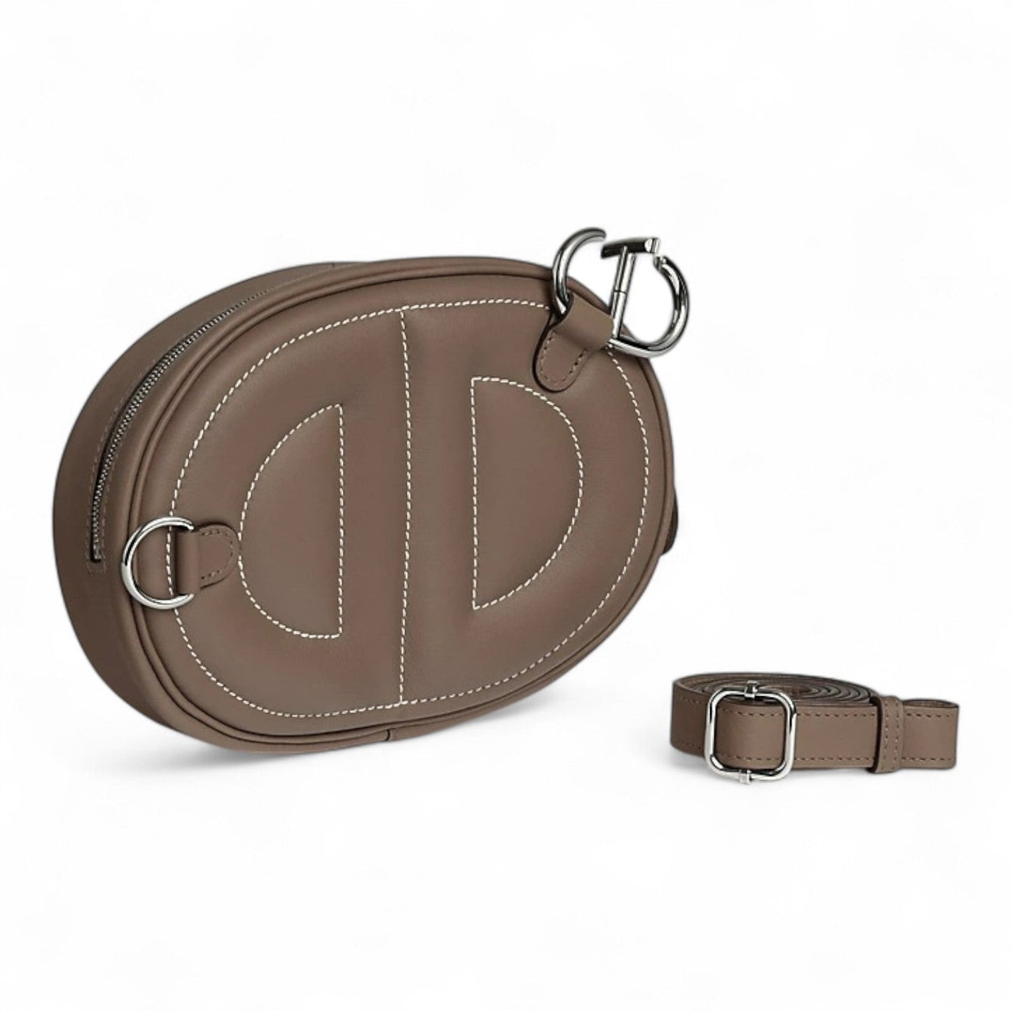 HERMES IN THE LOOP BELT DARK GREY BAG