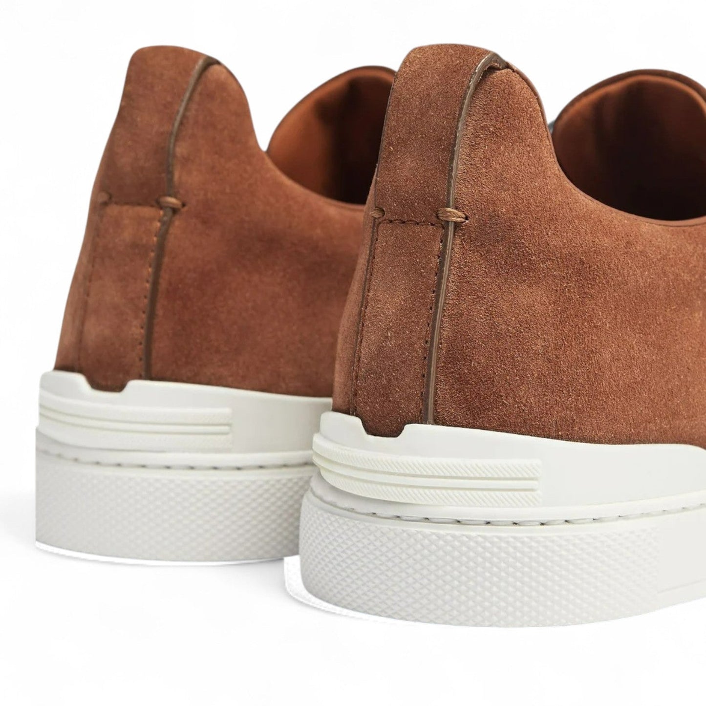 ZEGNA TOBACCO SUEDE TRIPLE STITCH MEN SNEAKERS