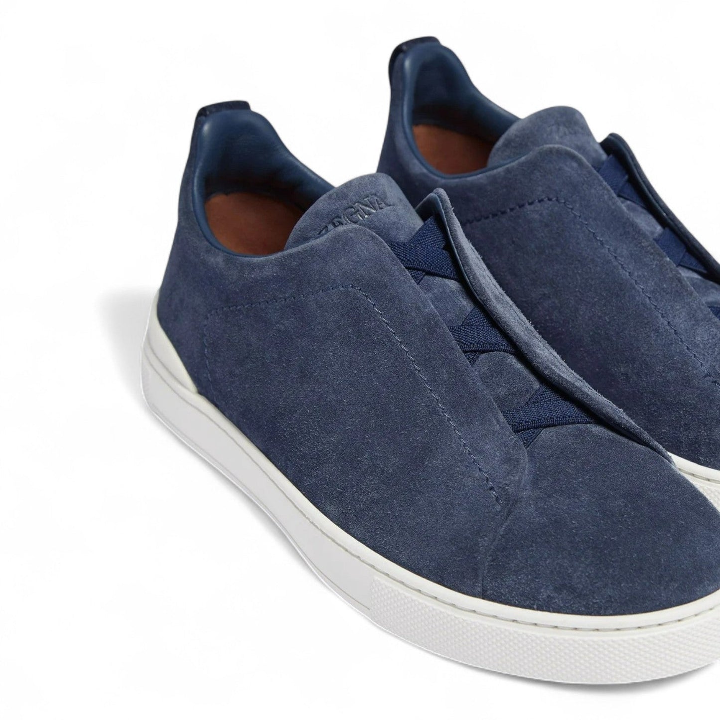 ZEGNA UTILITY BLUE SUEDE TRIPLE STITCH MEN SNEAKERS