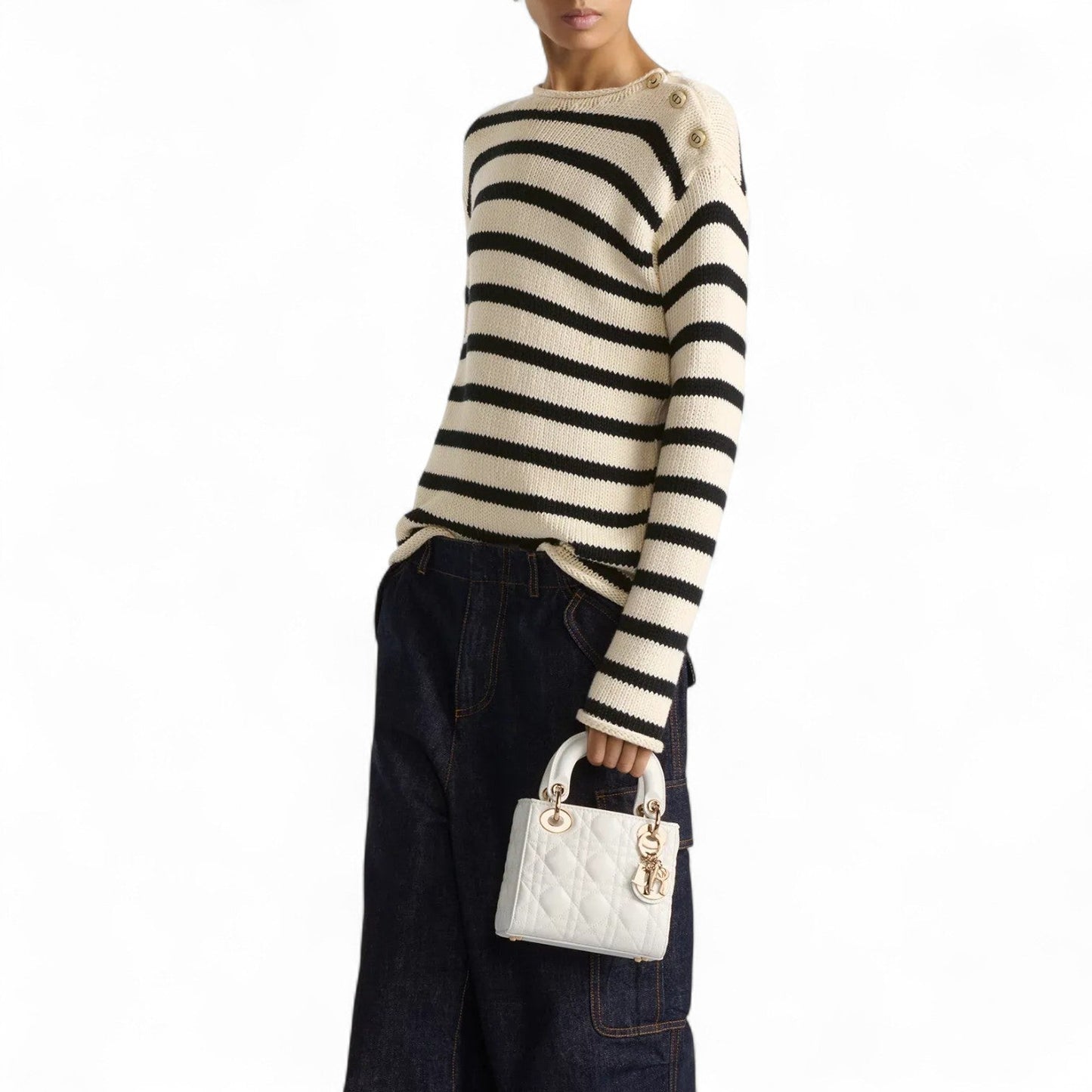 DIOR MINI LADY WHITE BAG
