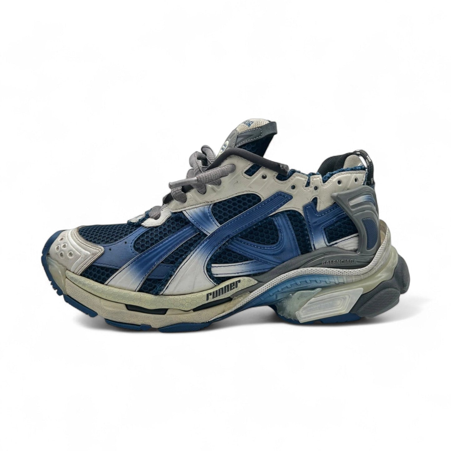 BALENCIAGA BLUE MEN RUNNER SNEAKERS