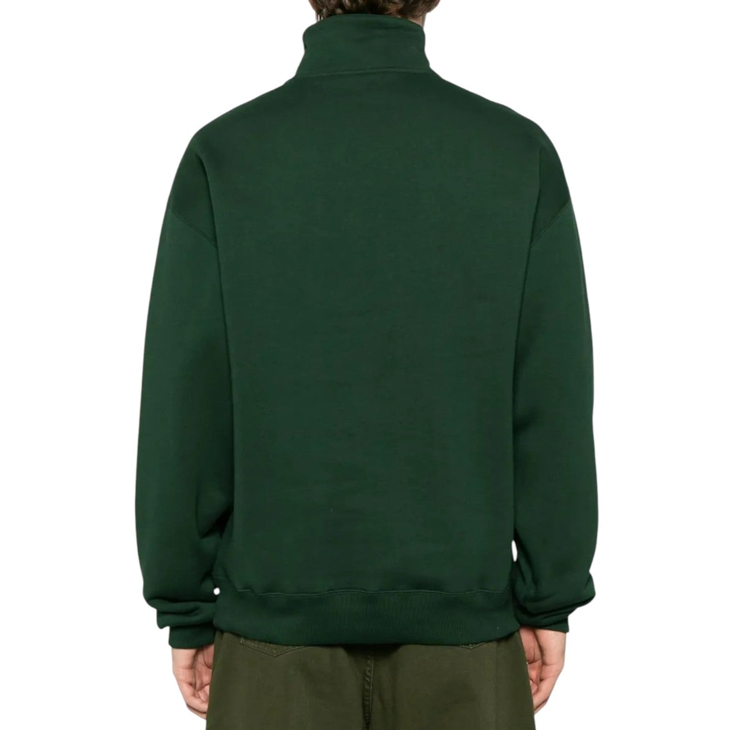 JACQUEMUS THE GROS GRAIN ZIPPED-ROLLNECK GREEN SWEATSHIRT