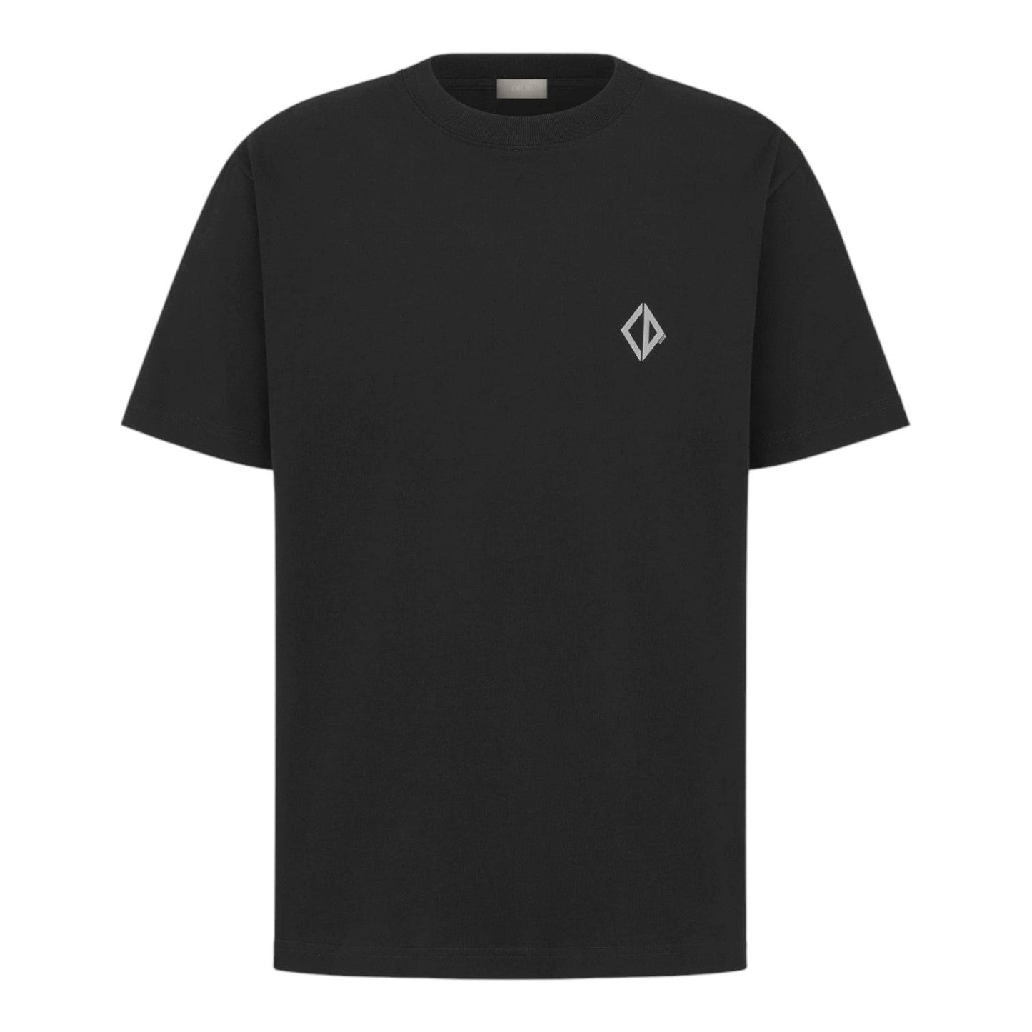 DIOR CD DIAMOND RELAXED FIT BLACK COTTON JERSEY T-SHIRT